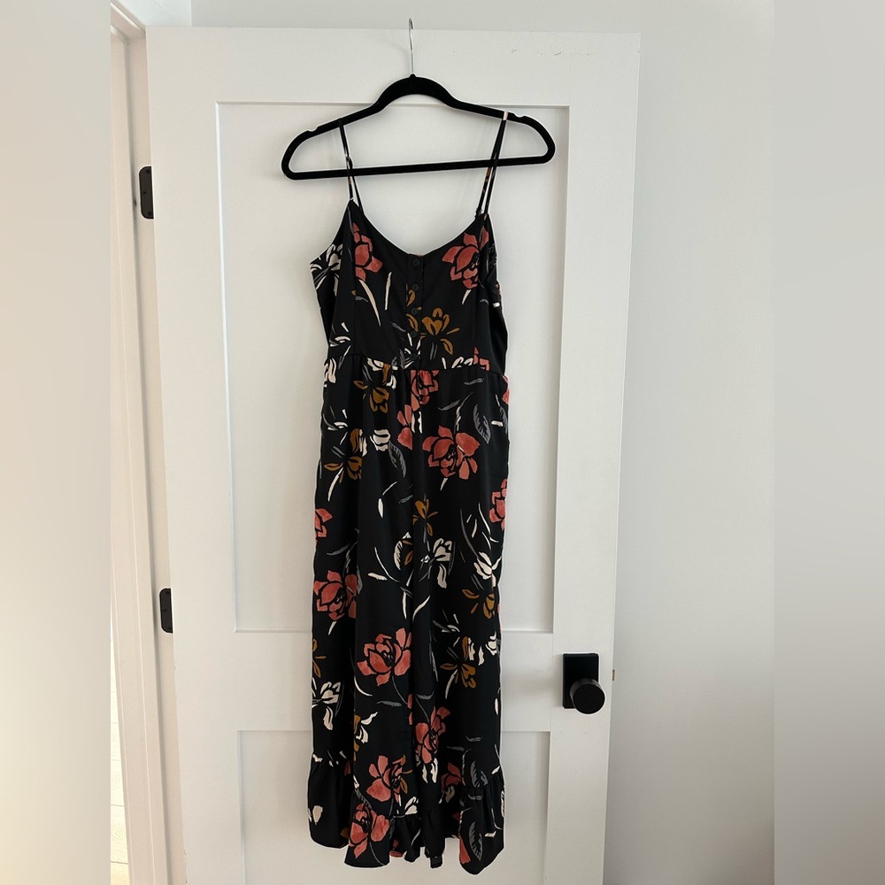 Saltwater Luxe Black Flower Jumpsuit size Medium